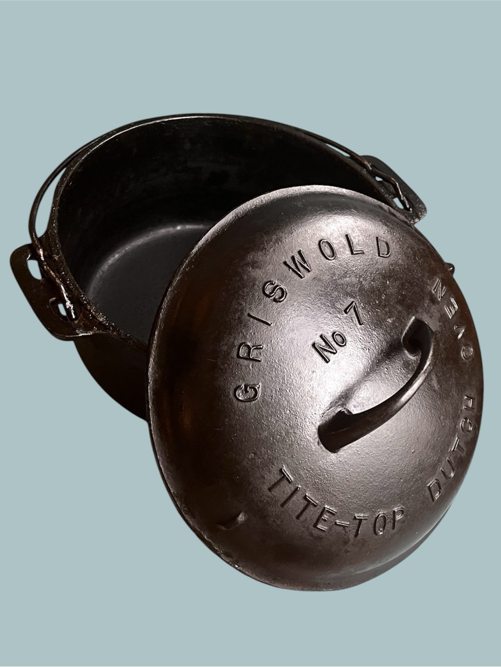 Griswold No 7 Dutch Oven Cast Iron Pot w/ Lid Tite Top Vintage Pan 2603 2604